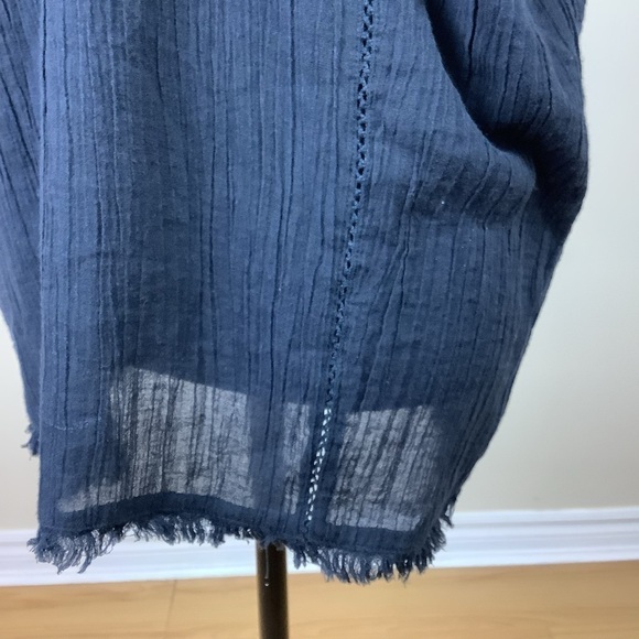 ARITZIA GOLDEN TNA COTTON BOHO BLACK BLOUSE - Picture 5 of 8